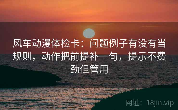 风车动漫体检卡：问题例子有没有当规则，动作把前提补一句，提示不费劲但管用